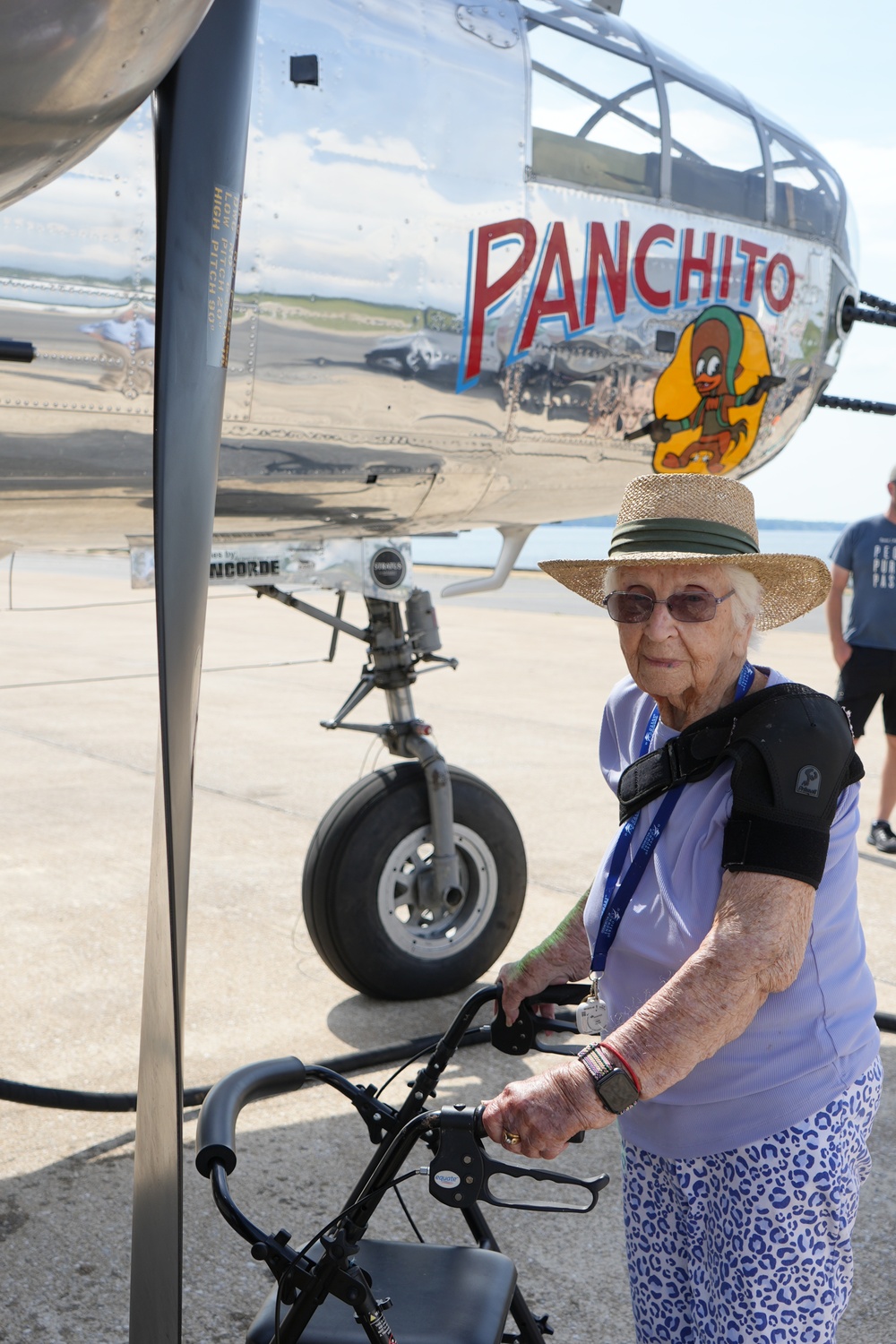 Local “Rosie Riveter” visits B-25 at U.S. Naval Test Pilot School