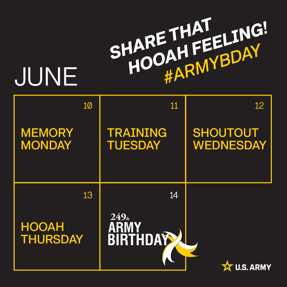 Army Birthday 249 Social Calendar Graphic