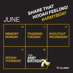 Army Birthday 249 Social Calendar Graphic