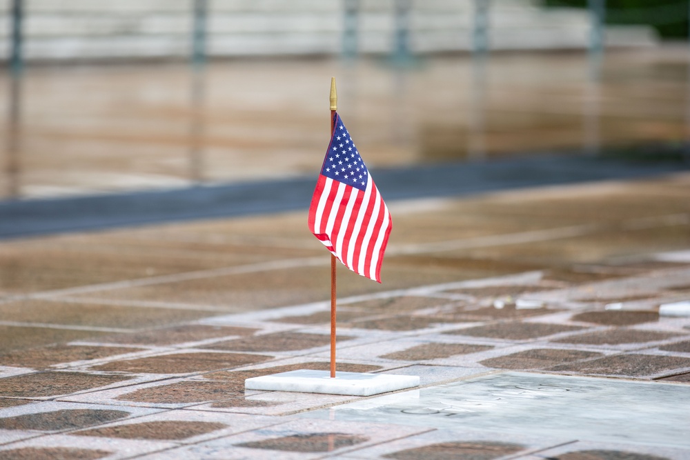 Tomb Sentinel Places Flags at the Tomb of the Unknown Soldier