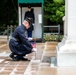 Tomb Sentinel Places Flags at the Tomb of the Unknown Soldier