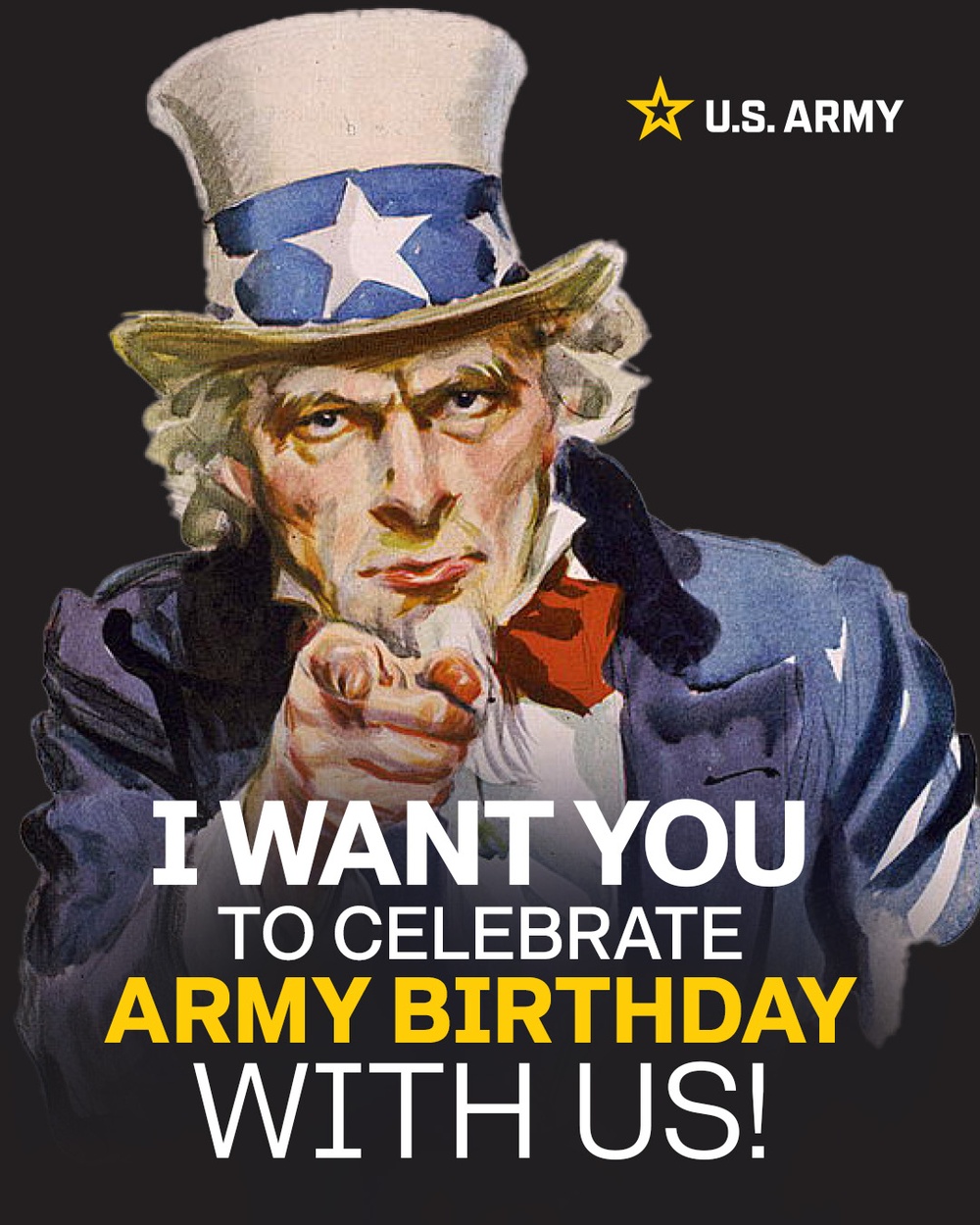 Army Birthday 249 4:5 Hype Graphic Uncle Sam