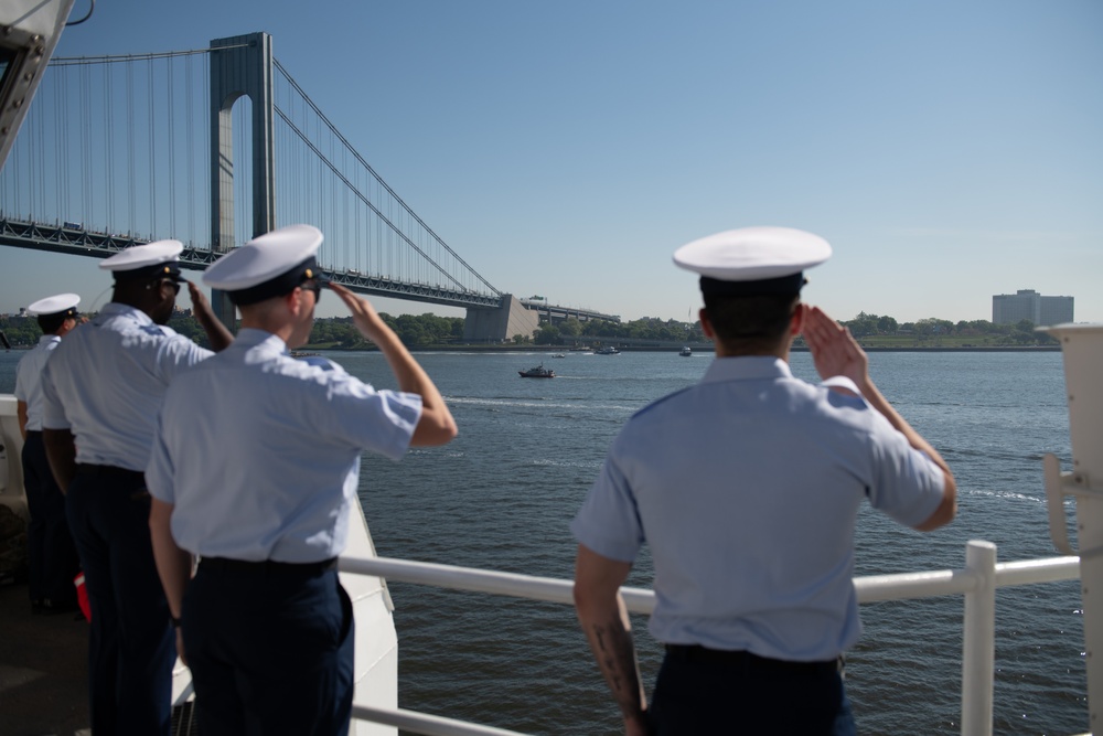 US Coast Guard Cutter Calhoun participates in New York Fleet Week's Parade of Ships