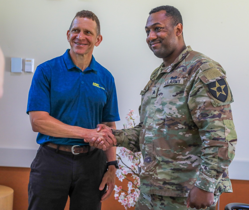 Retired Sgt. Maj. of the Army Michael Grinston visits JBLM