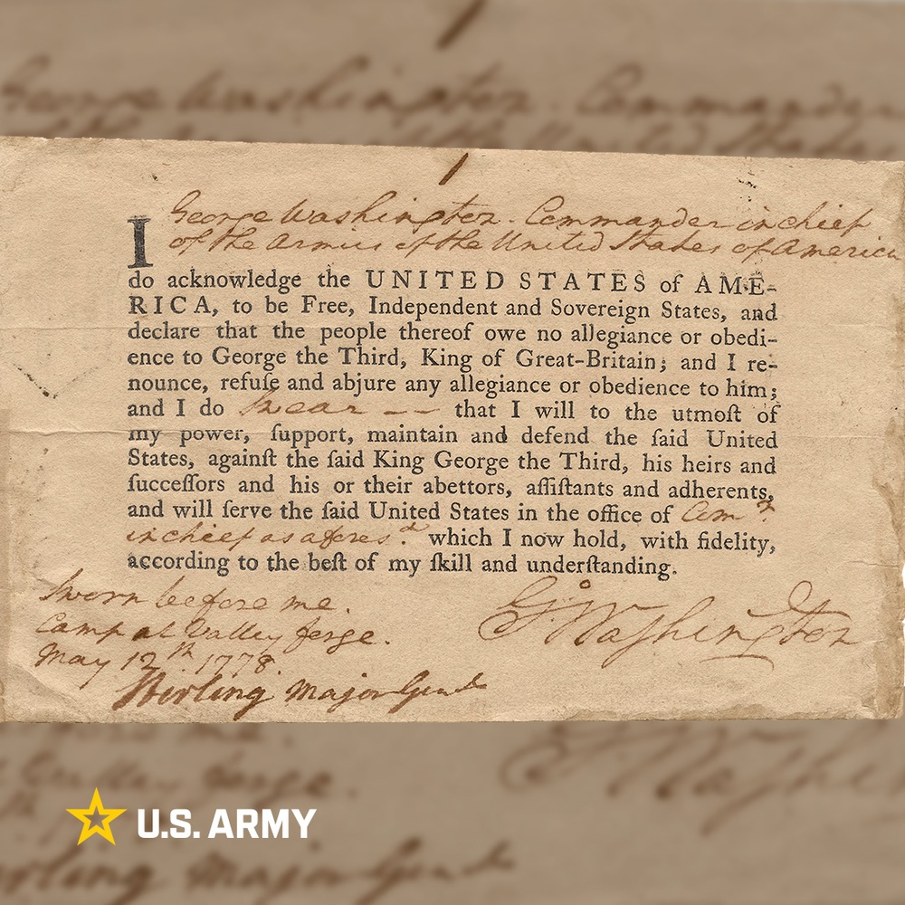 Army Birthday 249 History - Washington's Oath of Allegiance