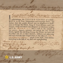 Army Birthday 249 History - Washington's Oath of Allegiance [Image 1 of 5]