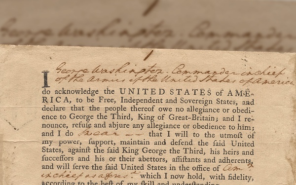 Army Birthday 249 History - Washington's Oath of Allegiance