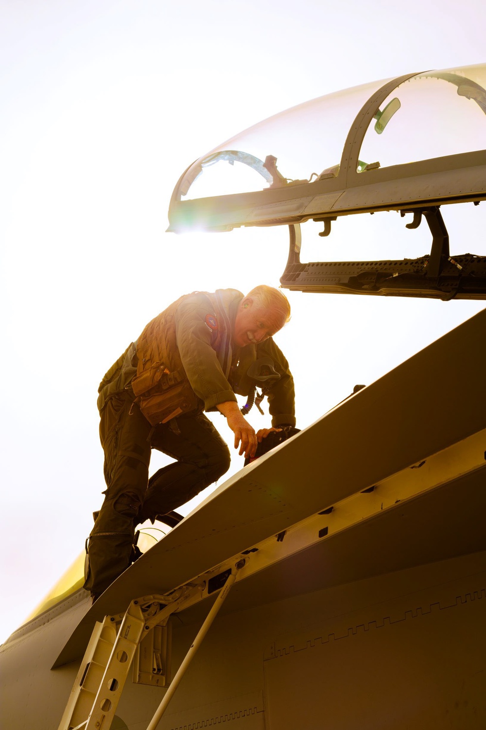 Captain Michael &quot;Snap&quot; Langbehn, the Deputy Commander of the Naval Aviation Warfighting Development Center, conducts his final flight.