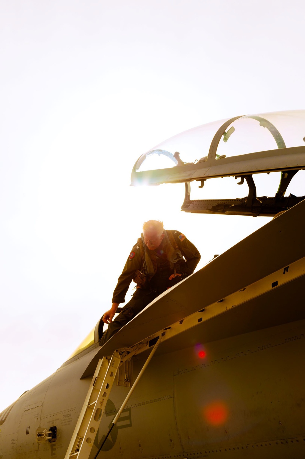 Captain Michael &quot;Snap&quot; Langbehn, the Deputy Commander of the Naval Aviation Warfighting Development Center, conducts his final flight.