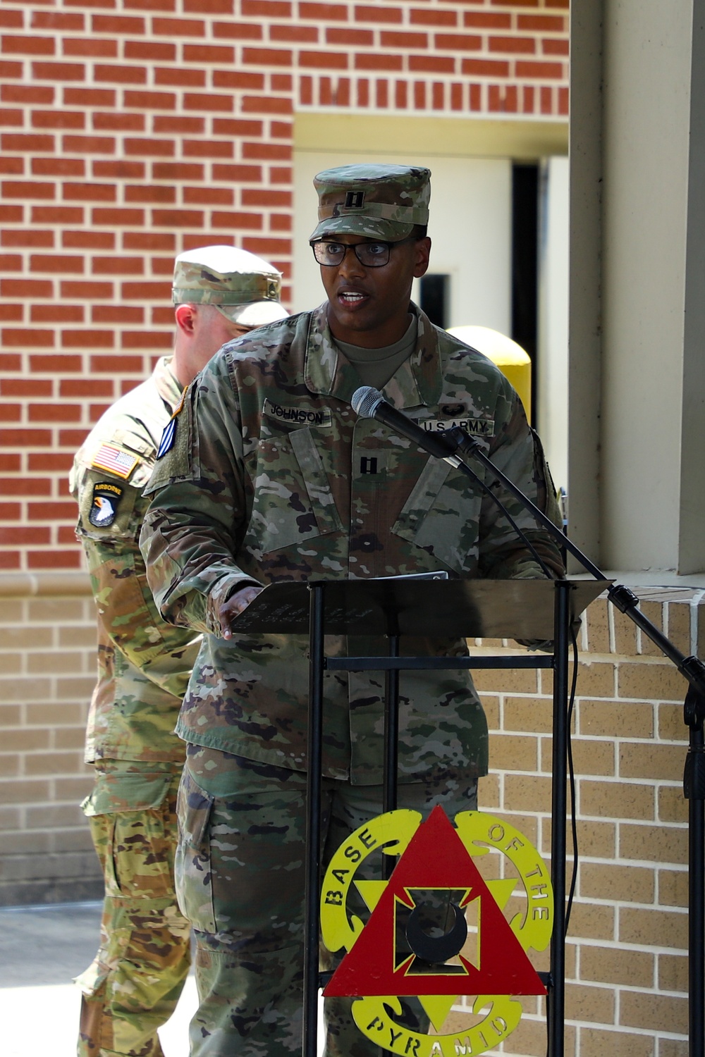 Commanders Pass Company Guidon in Change of Command