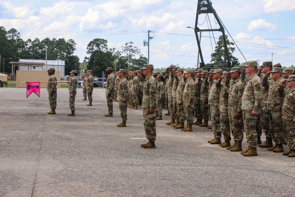 First Seargeants Pass Company Guidon in Change of Command