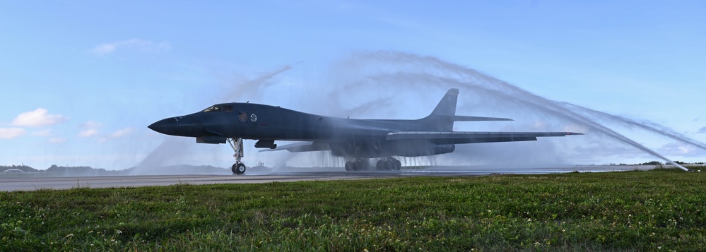37th Expeditionary Bomb Squadron B-1B Lancer arrives at Andersen Air Force Base during BTF 24-6