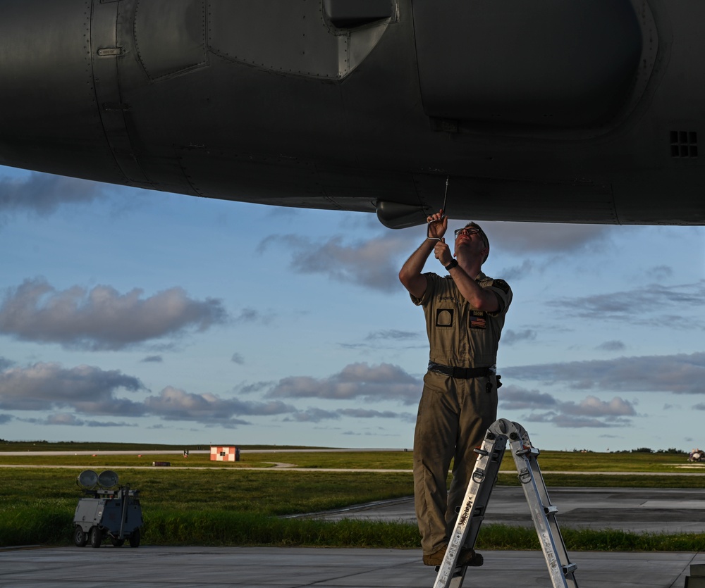 37th Expeditionary Bomb Squadron B-1B Lancer arrives at Andersen Air Force Base during BTF 24-6