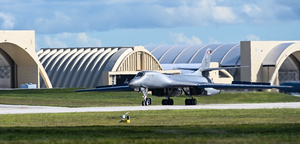 37th Expeditionary Bomb Squadron B-1B Lancer arrives at Andersen Air Force Base during BTF 24-6