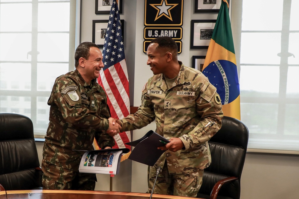 U.S. Army South hosts the Brazilian Army delegation for the 40th annual bilateral staff talks