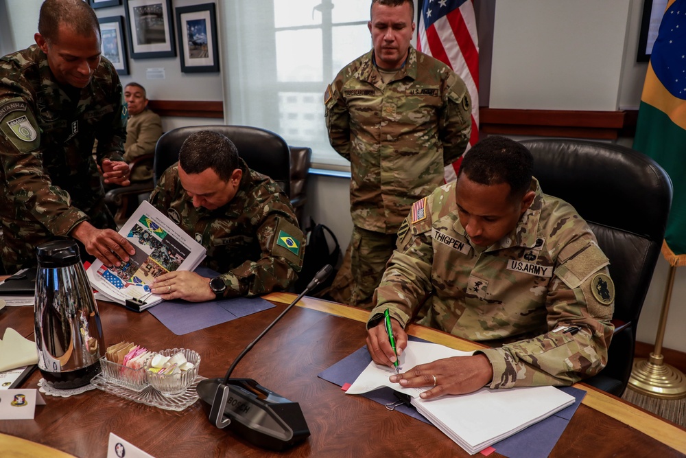 U.S. Army South hosts the Brazilian Army delegation for the 40th annual bilateral staff talks