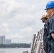USS Russell (DDG 59) transits out of the Republic of Singapore