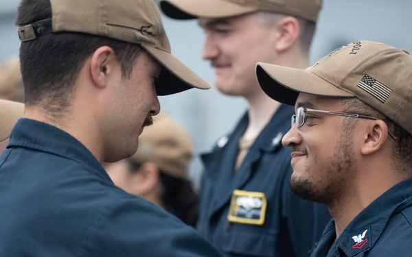 USS Tripoli frocking ceremony