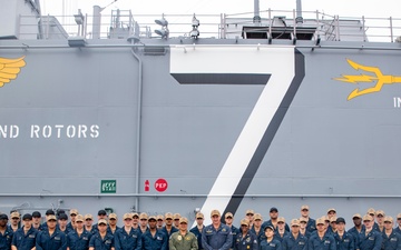 Midshipmen, USS Tripoli triad group photo