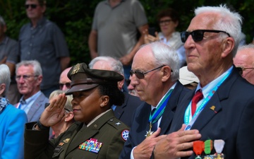 Brig. Gen. Tomika Seaberry delivers speech during DDay 80