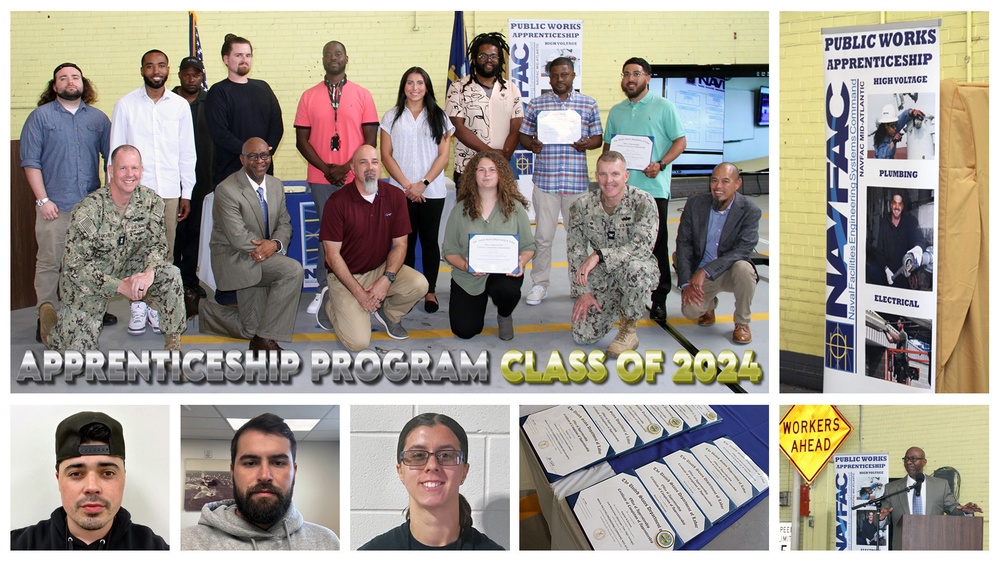 NAVFAC MIDLANT holds Ceremony for Class of 2024 Apprenticeship Program Graduates