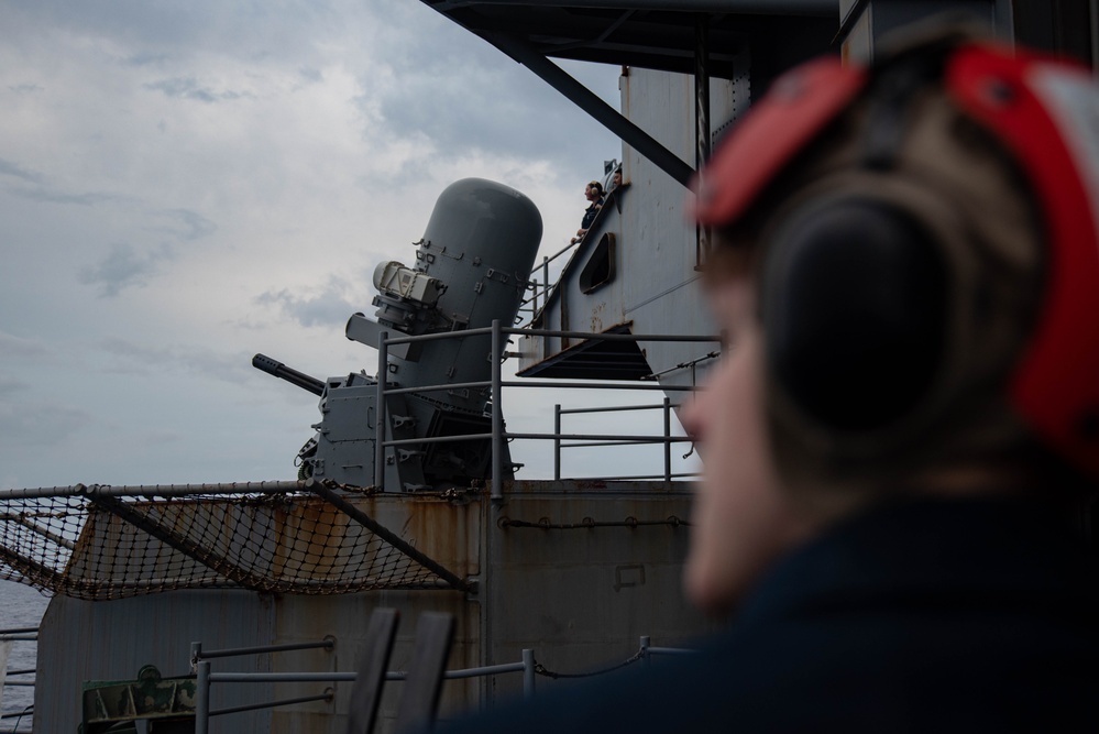 USS Ronald Reagan (CVN 76) Sailors conduct CIWS firing exercise