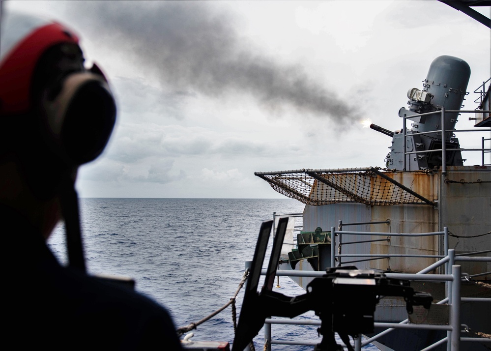 USS Ronald Reagan (CVN 76) Sailors conduct CIWS firing exercise