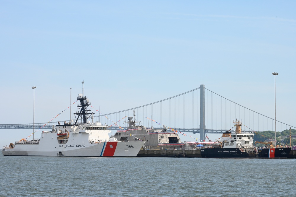 US Coast Guard and US Navy ships participate in Fleet Week New York 2024