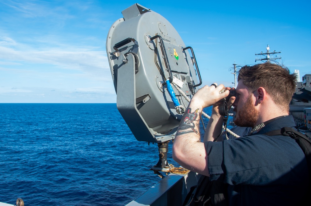 USS Ronald Reagan (CVN76) Sailors set full-bore