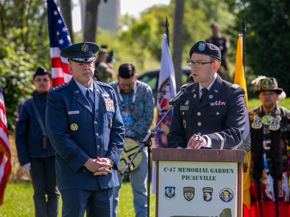 General Hecker honors C-47 Aircrews in Picauville