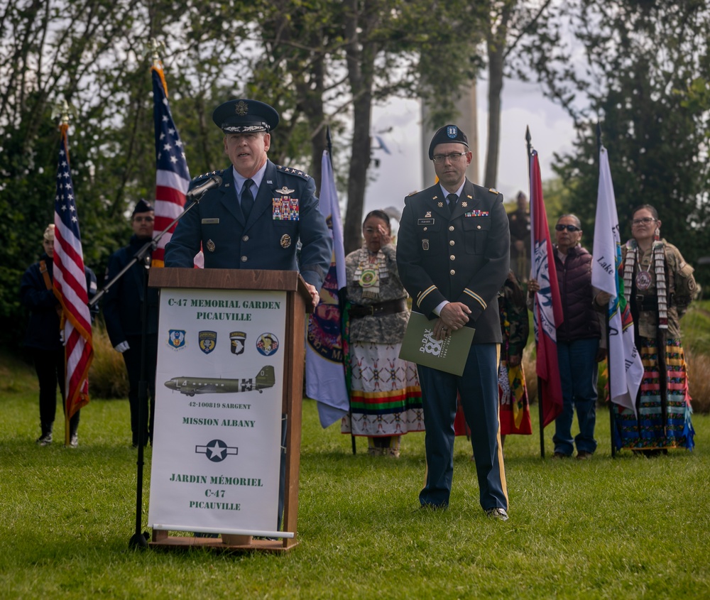 General Hecker honors C-47 Aircrews in Picauville