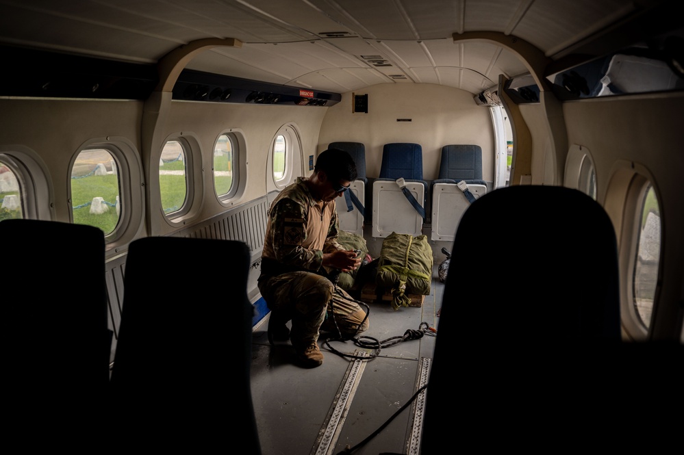 Peruvian Air Force, SERE Specialists conduct pallet drop during RS24