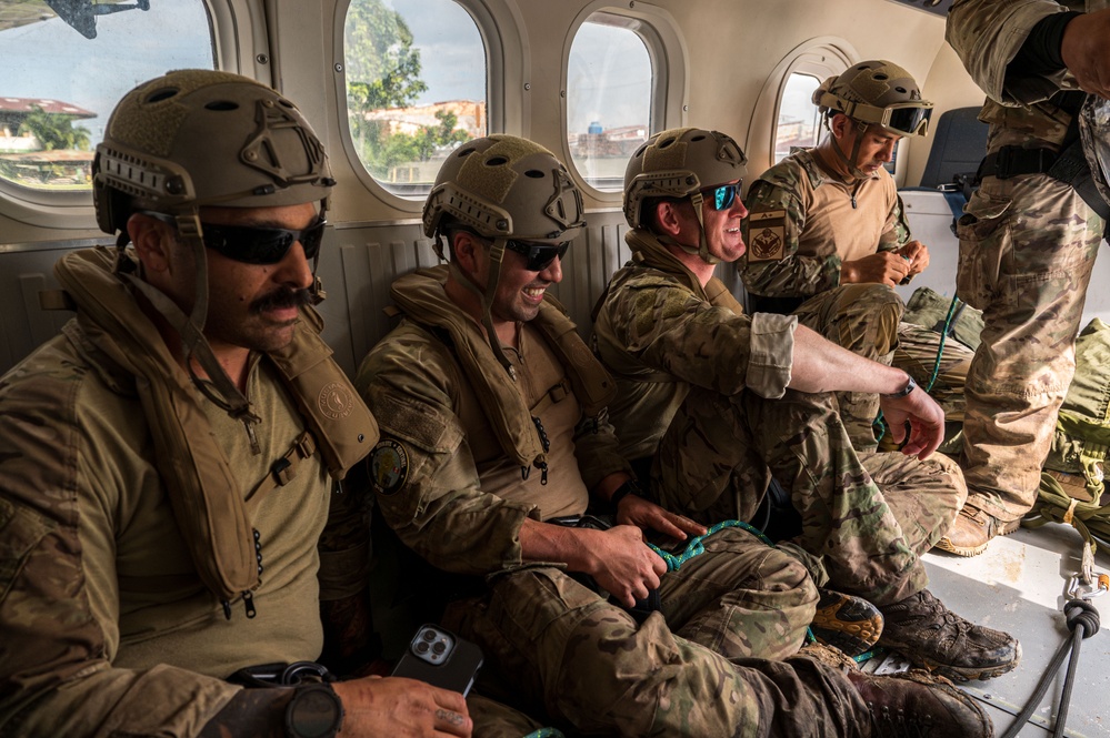 Peruvian Air Force, SERE Specialists conduct pallet drop during RS24