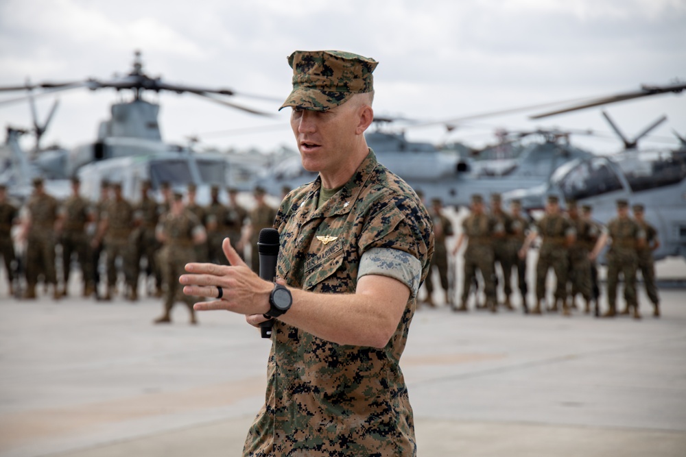 Marine Light Attack Helicopter Squadron 167 change of command ceremony