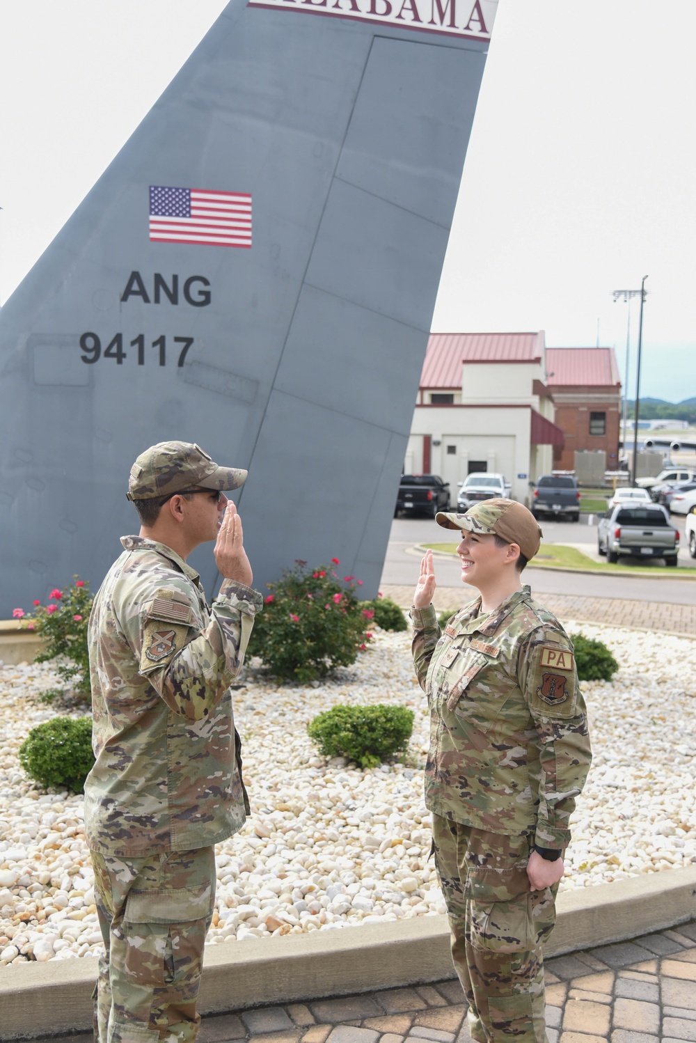 Staff Sgt. Shelby Thurman reenlists into the Air National Guard