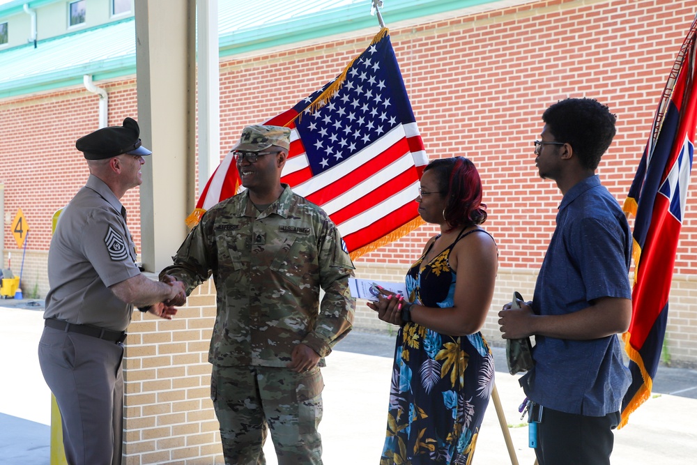 First Seargeants Pass Company Guidon in Change of Command