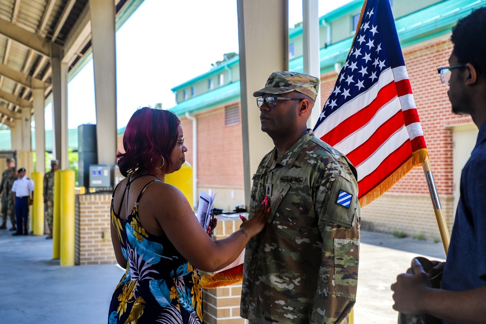 First Seargeants Pass Company Guidon in Change of Command