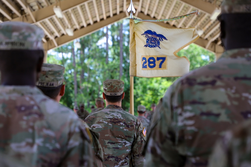 First Seargeants Pass Company Guidon in Change of Command