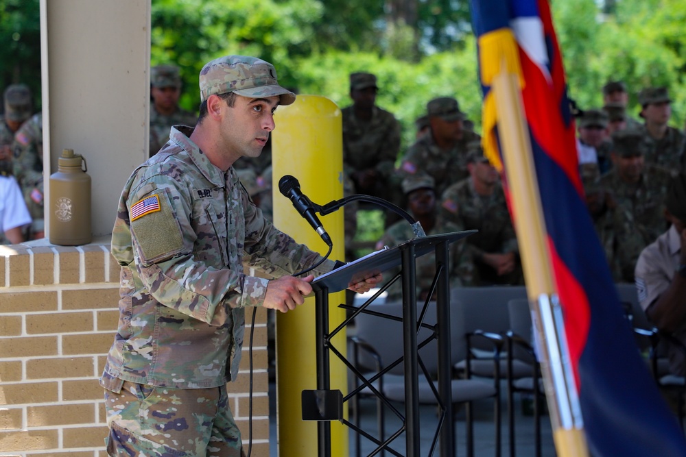 First Seargeants Pass Company Guidon in Change of Command