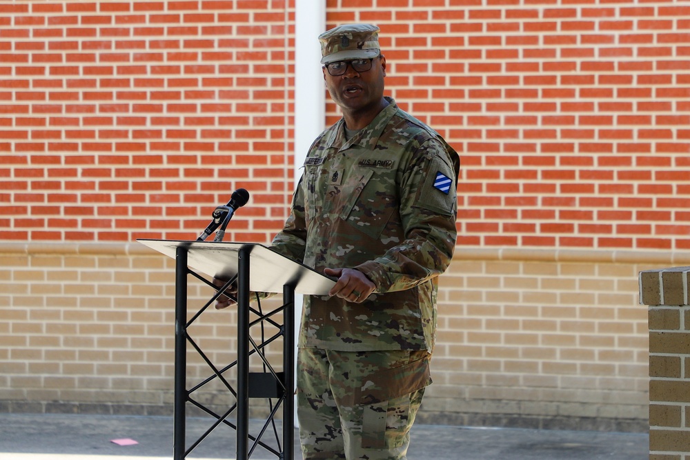 First Seargeants Pass Company Guidon in Change of Command