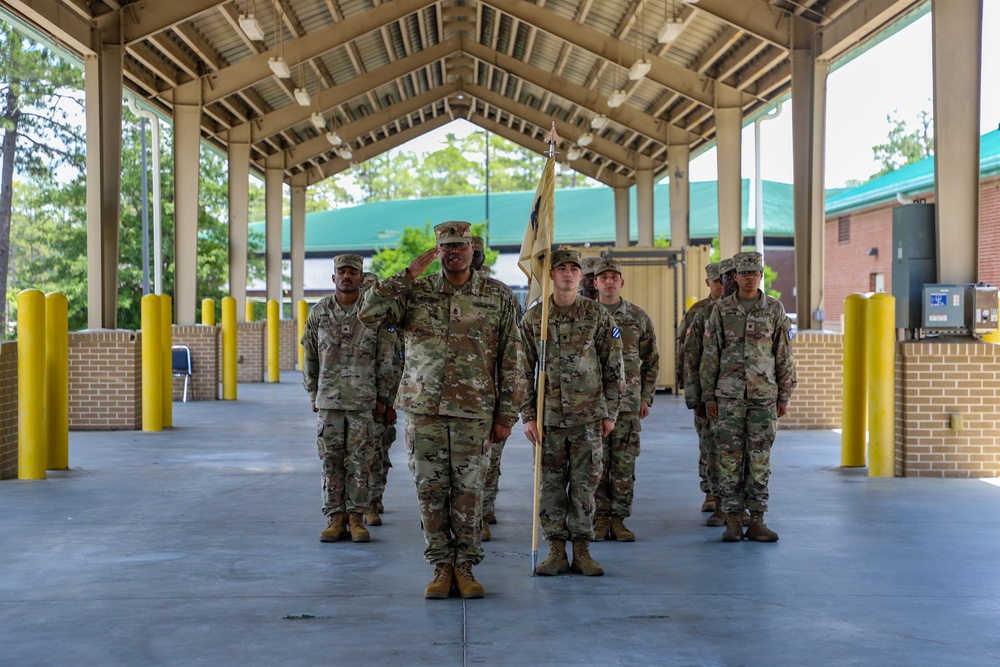 First Seargeants Pass Company Guidon in Change of Command