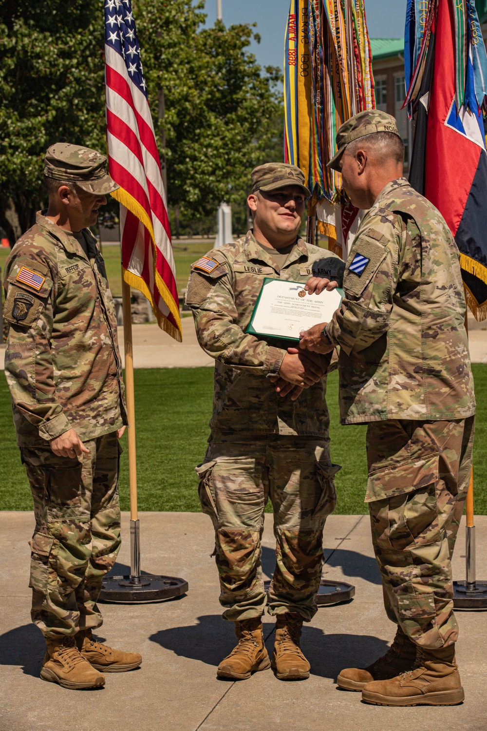 The division presents many awards to deserving soldiers