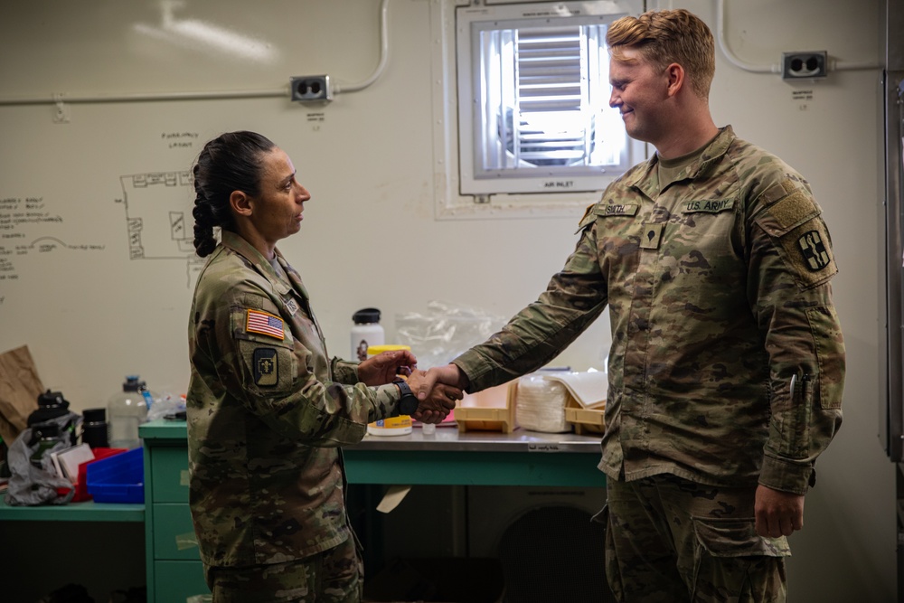 Medical Readiness Command, West CSM Visits Role 3 Field Hospital JEMX2024