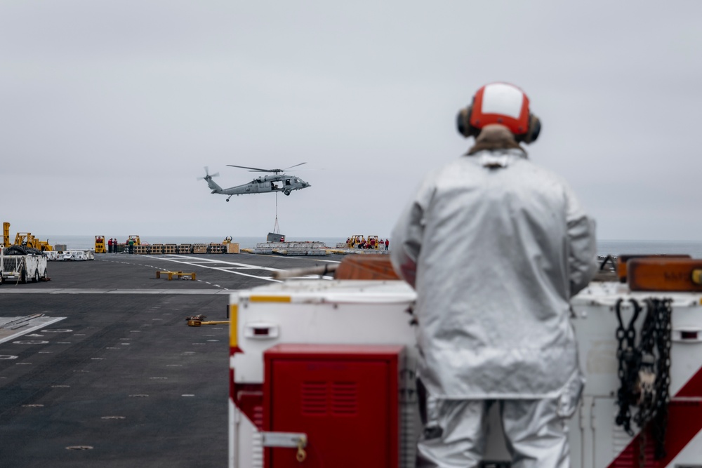 USS Carl Vinson (CVN 70) Sailors Conduct an Ammunition Handling Evolution