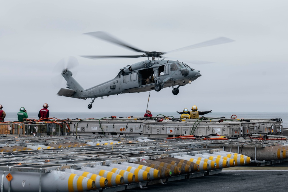 USS Carl Vinson (CVN 70) Sailors Conduct an Ammunition Handling Evolution