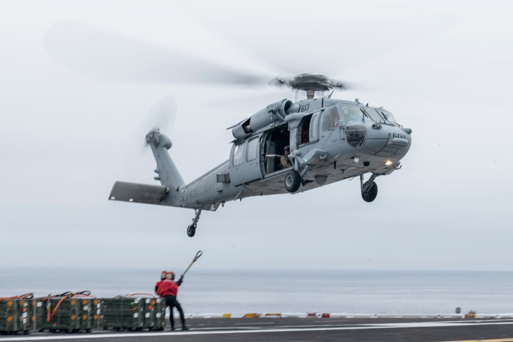 USS Carl Vinson (CVN 70) Sailors Conduct an Ammunition Handling Evolution