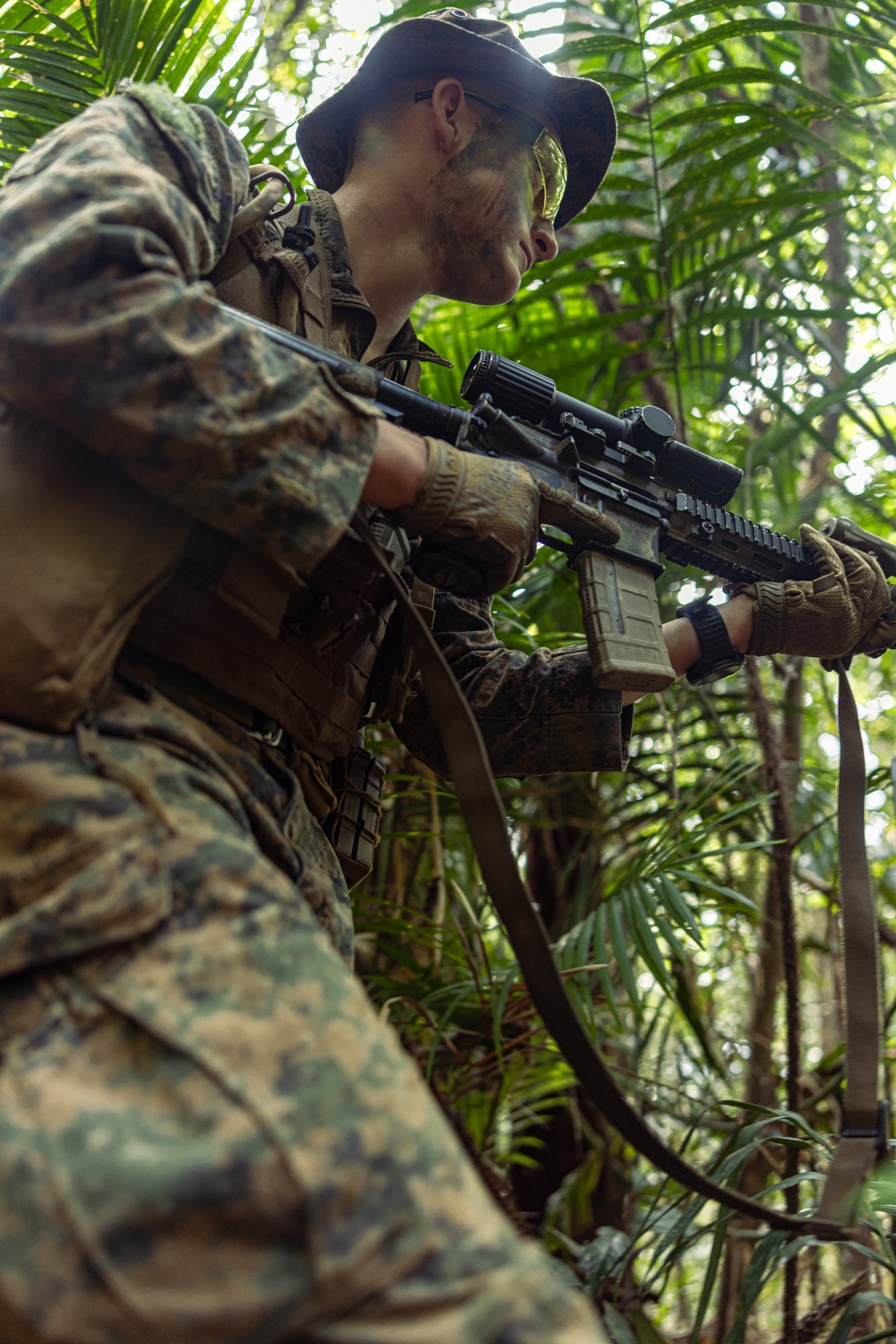 MRF-D 24.3: Fox Co., 2nd Bn., 5th Marines (Rein.), rehearses patrolling in the jungle