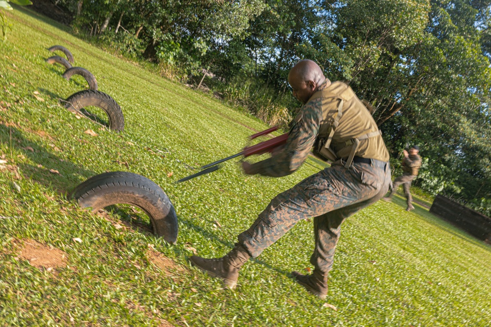 MRF-D 24.3: Marines with Fox Co., 2nd Bn., 5th Marines (Rein.) run through True Grit obstacle course