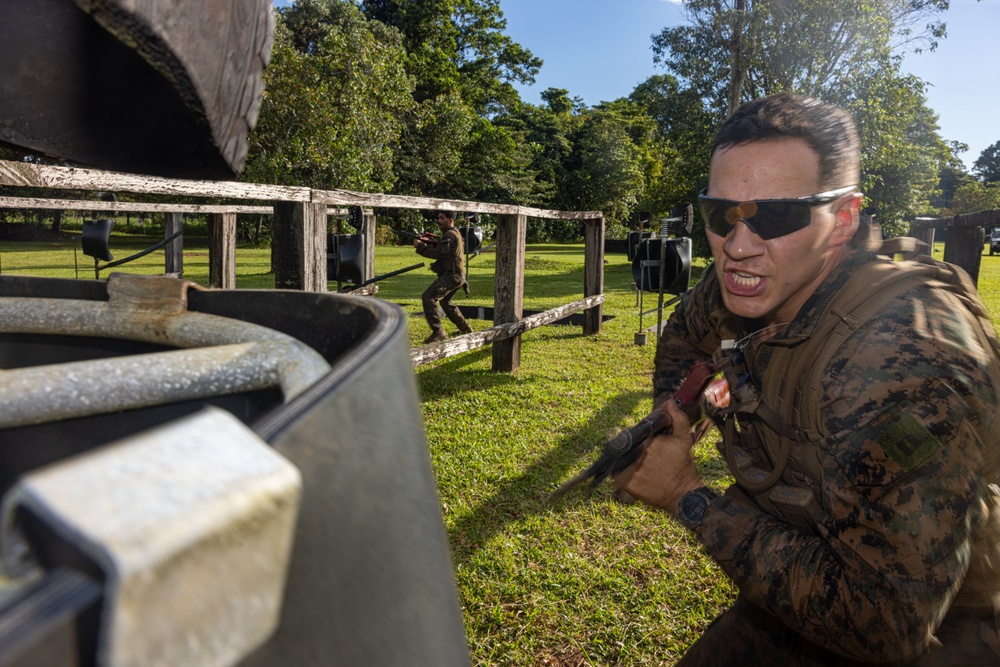MRF-D 24.3: Marines with Fox Co., 2nd Bn., 5th Marines (Rein.) run through True Grit obstacle course