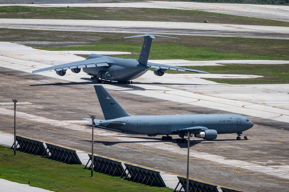 C-5 Super Galaxy delivers support to Andersen AFB for Valiant Shield 24
